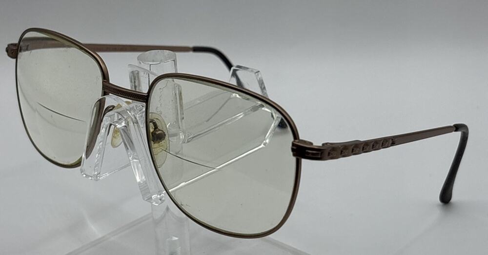 William Antique Brown Eyeglasses Aviator Metal Optical Frames Unisex 140mm